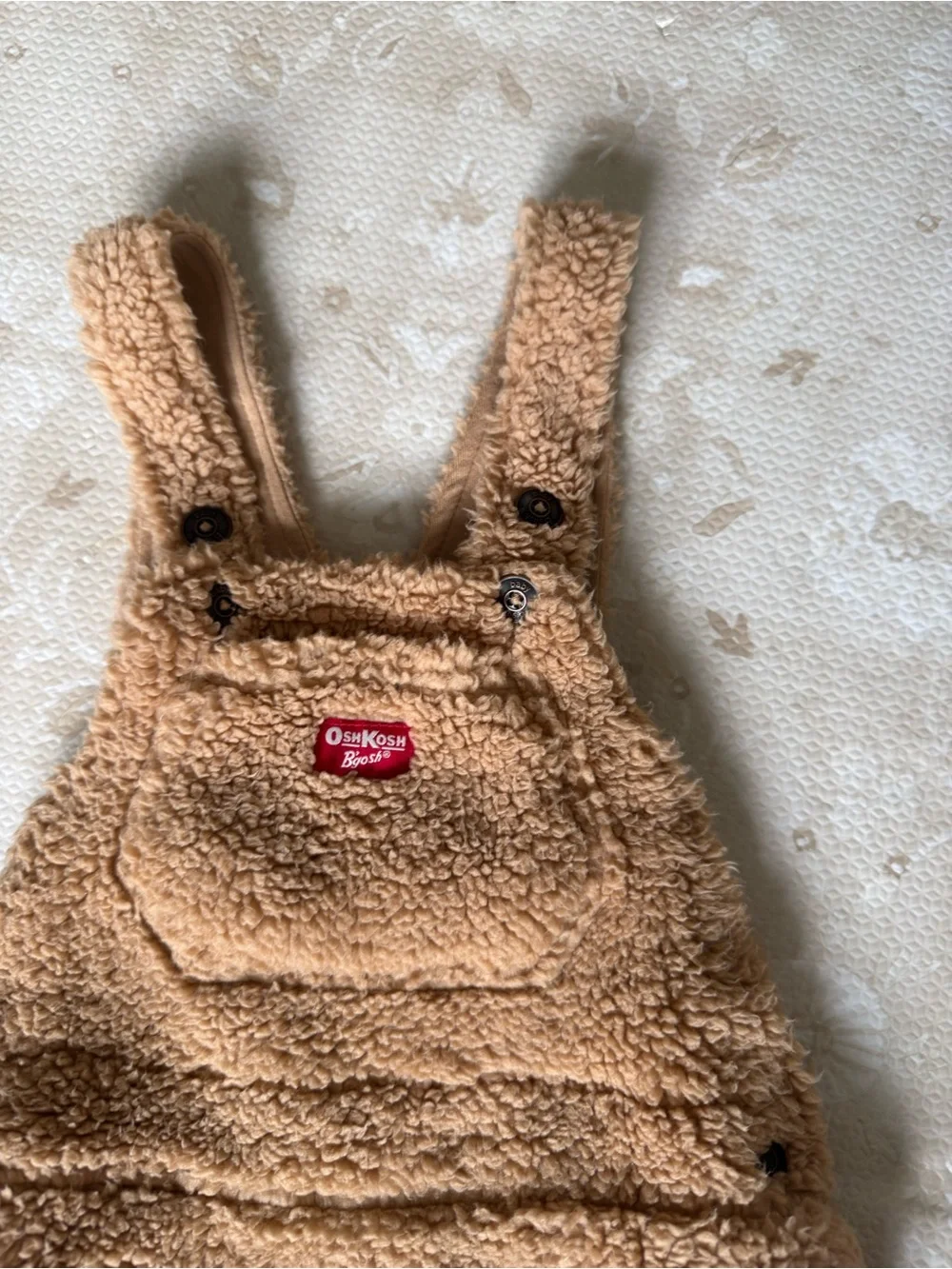 OshKosh B'gosh Teddy Fleece Overalls in Camel